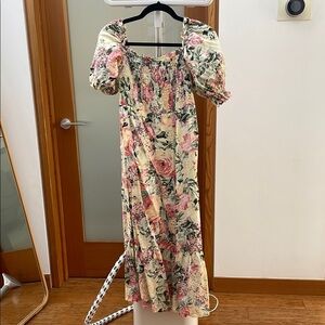 Faithfull the Brand Floral Puff Sleeve Dress